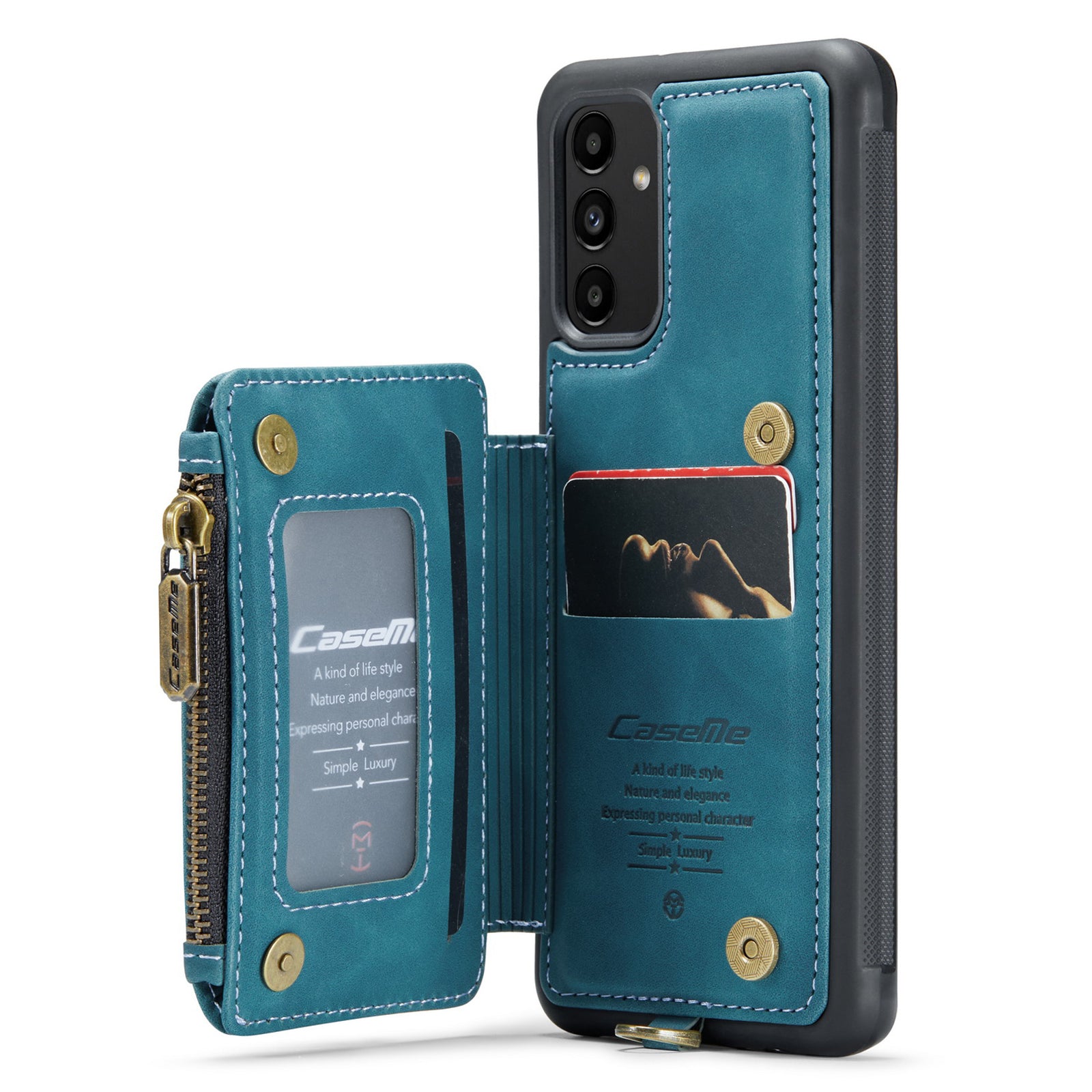 CASEME C20 Series Phone Case for Samsung Galaxy A14 4G RFID Blocking Zipper Pocket Kickstand Wallet Cover with Strap CASEME C20 Series Phone Case for Samsung Galaxy A14 4G RFID Blocking Zipper Pocket Kickstand Wallet Cover with Strap